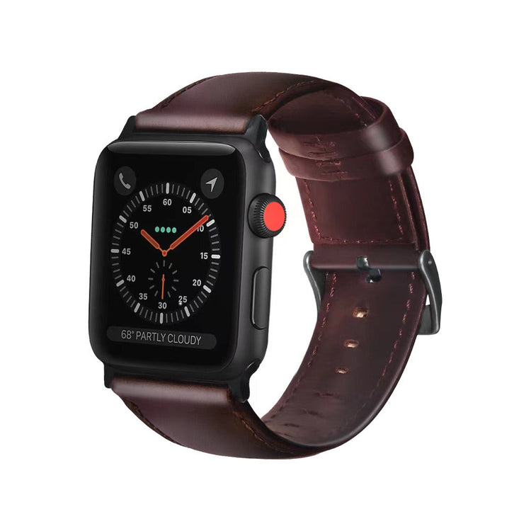 Apple Watch - Echtlederarmband in Weinrot