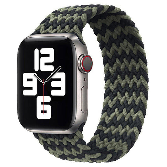 Apple Watch - Geflochtenes Loop Armband in Schwarz / Grün