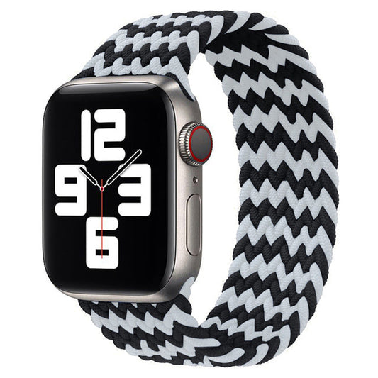 Apple Watch - Geflochtenes Loop Armband in Schwarz / Weiß