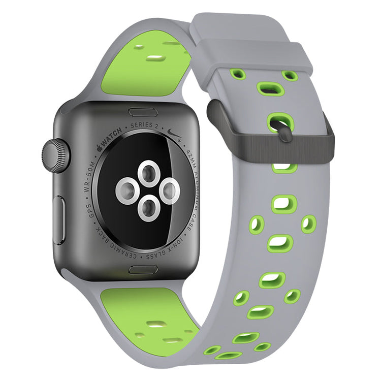 Apple Watch - Silikon Loch Armband in Grau / Grün