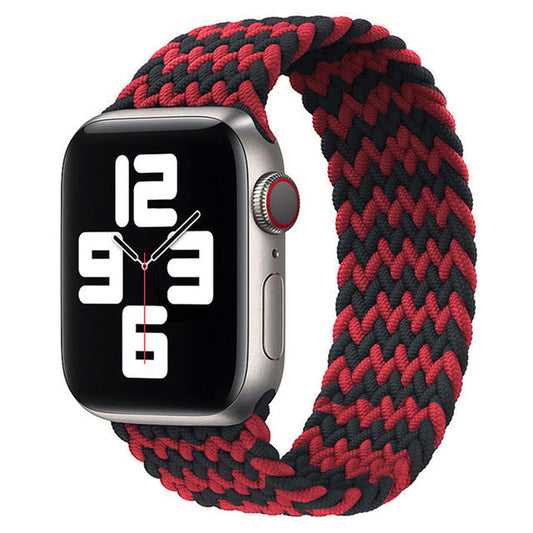 Apple Watch - Geflochtenes Loop Armband in Schwarz / Rot