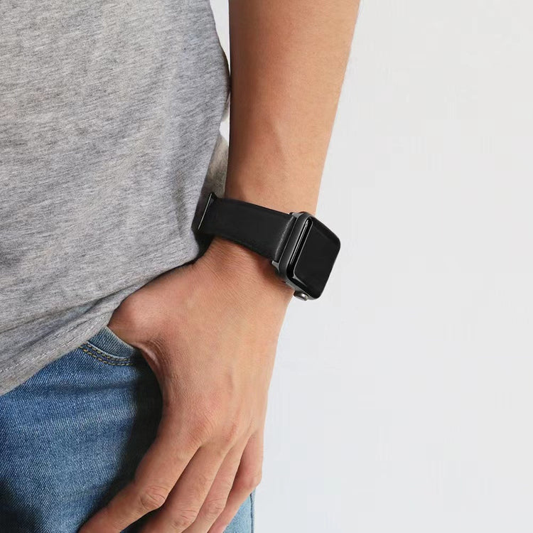 Apple Watch - Echtlederarmband in Schwarz