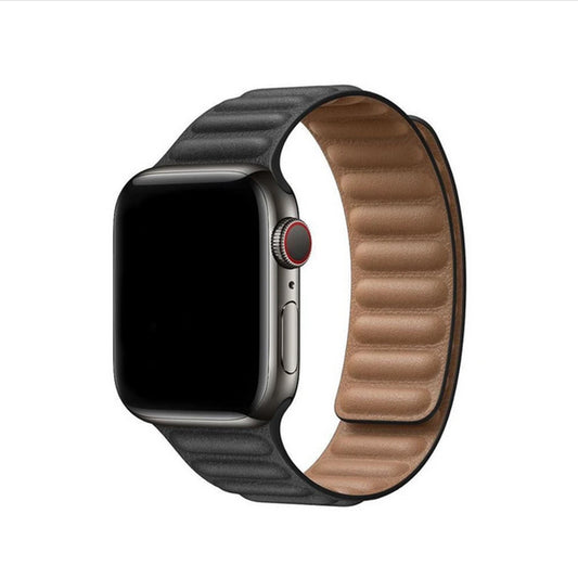 Apple Watch - Lederarmband Magnet in Schwarz