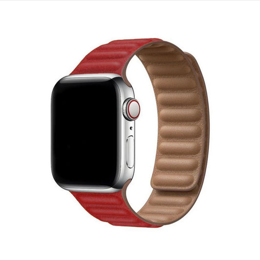 Apple Watch - Lederarmband Magnetverschluss in Rot