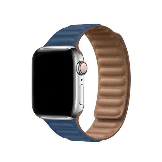 Apple Watch - Lederarmband Magnetverschluss in Blau