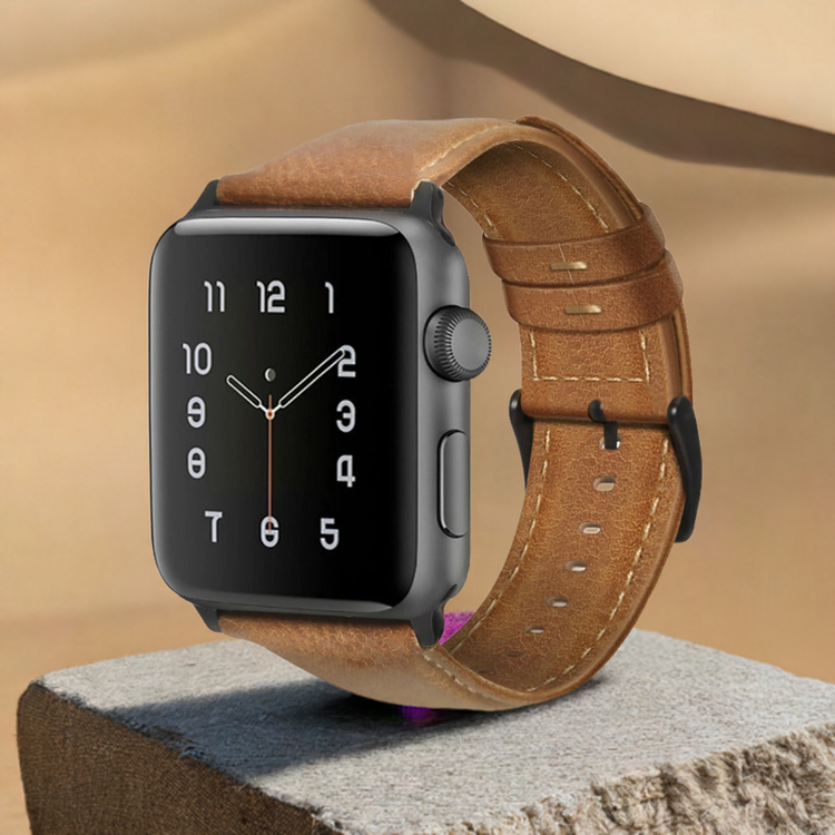 Apple Watch - Echtlederarmband in Hellbraun