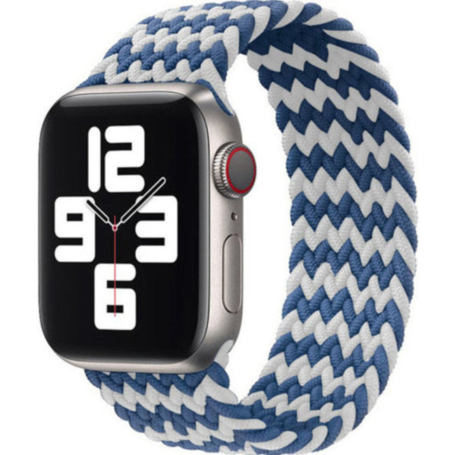 Apple Watch - Geflochtenes Loop Armband in Blau / Weiß