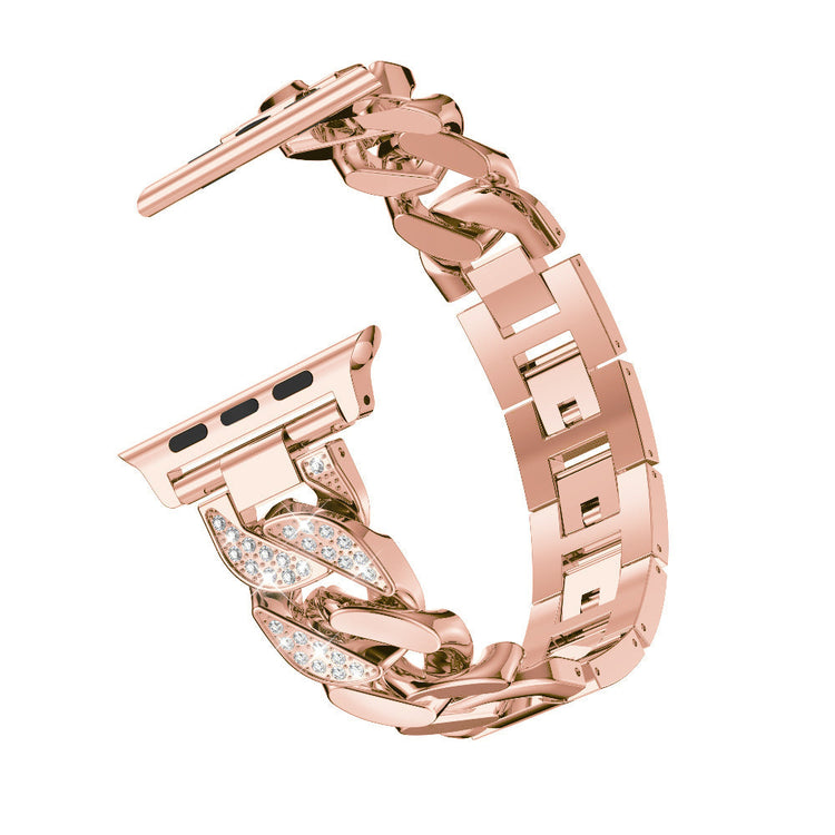 Apple Watch - Edelstahl Diamant Gliederarmband in Rosegold