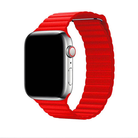 Apple Watch - Lederarmband Magnetverschluss in Rot