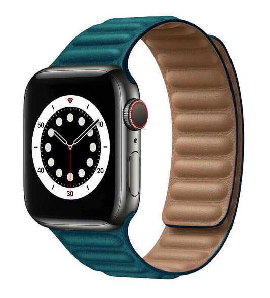 Apple Watch - Lederarmband Magnetverschluss in Türkis