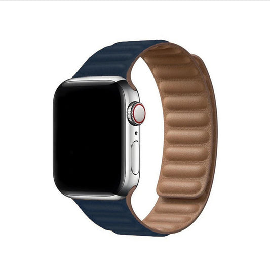 Apple Watch - Lederarmband Magnetverschluss in Marineblau