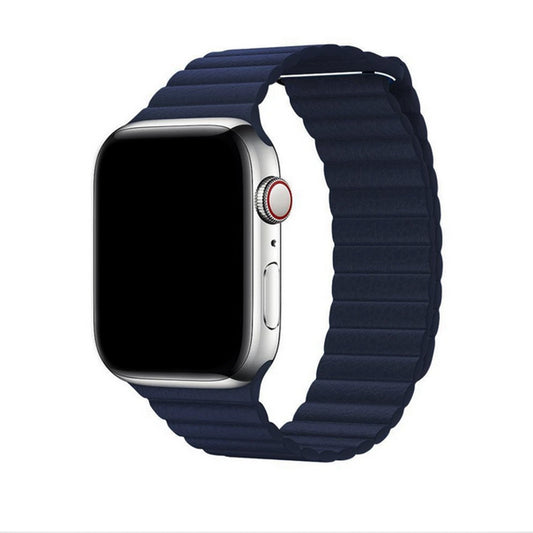 Apple Watch - Lederarmband Magnetverschluss in Blau