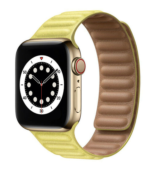 Apple Watch - Lederarmband Magnetverschluss in Gelb