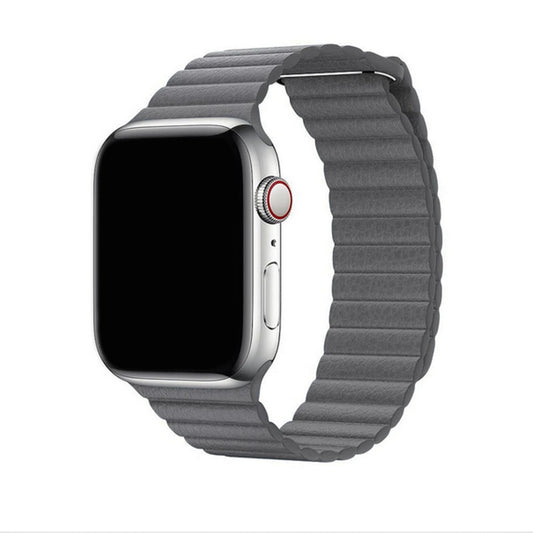 Apple Watch - Lederarmband Magnetverschluss in Grau