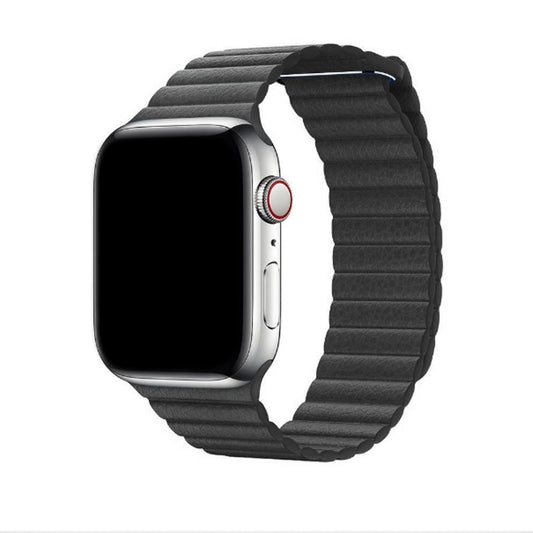 Apple Watch - Lederarmband Magnetverschluss in Schwarz